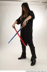 ANGELIA STANDING POSE WITH LIGHTSABERS